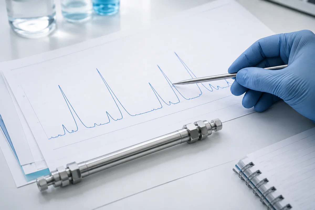 A laboratory professional reviewing a chromatogram